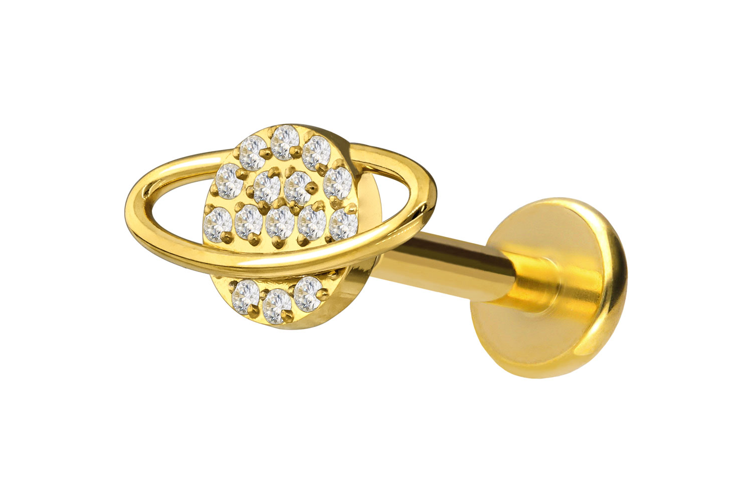 Titan Labret Piercing mit Push Fit KRISTALLPLANET